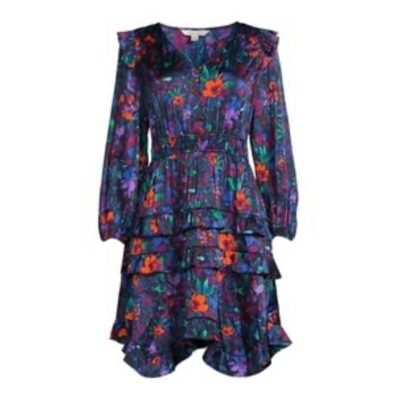 Vibrant Floral Long Sleeve Dress - Picture 3 of 6